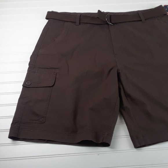 NWT RocaWear Mens Brown Cargo Shorts-Belted-Size 48B-98% Cotton 2% Spandex - Picture 3 of 11